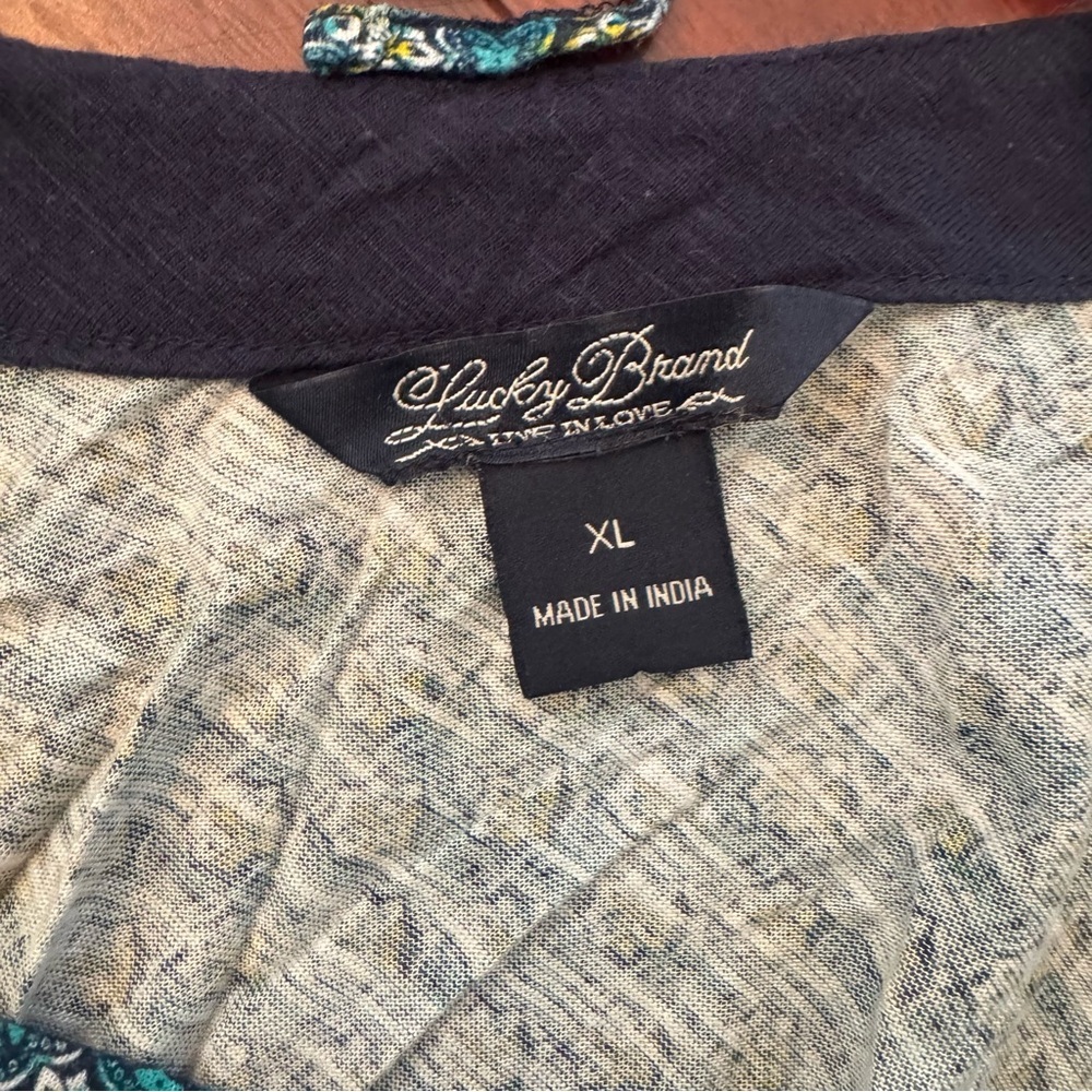 Lucky Brand Floral Print Tie-Back Blouse XL - Picture 5 of 5